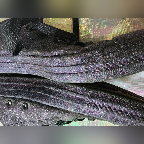 10W 8M [Converse] Purple Black Glitter Sparkle Lowtop Sneakers -Worn 2x - Picture 5 of 15